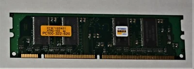 Computer RAM 32MB PC100 168 PIN DIMM MEMORY MODULE  HYM7V65401 Hyundai - Image 1 of 2