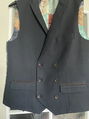 Mens Next waistcoat 38R. New with tags Navy  Donegal Fabric Prom Formal Occasion - Image 1 of 4