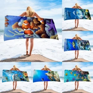Underwater Style Microfiber Beach Towel Quick Drying Sand-Free Sports Bath Towel - Picture 1 of 17