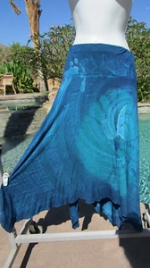 NEW Rising International stretch skirt 29-40" waist midi multicolor hankie hem - Picture 1 of 2