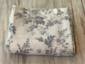 Laura Ashley ANNALISE Fabric Shower Curtain Gray Floral Toile Cotton Blend 72x72 - Picture 1 of 8