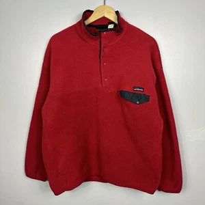 Patagonia Synchilla Snap Button Fleece Jacket, Red, Vintage, Size Mens XL - Picture 1 of 7