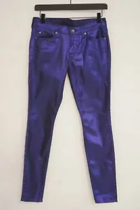 Women 7 For All Mankind Pants Trousers Blue Cotton Skinny Fit 27 W27 L30 JJC1000 - Picture 1 of 10