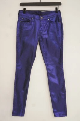 Women 7 For All Mankind Pants Trousers Blue Cotton Skinny Fit 27 W27 L30 JJC1000 - Image 1 of 4