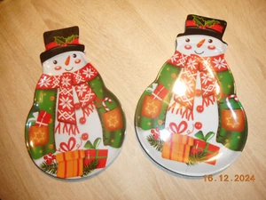 2 Stück Schale - Teller - Weihnachtsteller -  Schneemann OH! OH! OH!27x17x1,5 cm - Bild 1 von 1