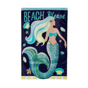 Spiaggia Sirena 159807 APPLIQUE HOUSE sempreverde bandiera 28” x 44” - Foto 1 di 1