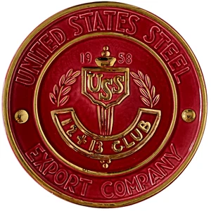 VTG 1958 U.S. Steel 12+13 Club Plate – Mad Men Era Pennsbury w/ Box - Picture 1 of 17