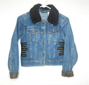 EUC Mary Kate & Ashley Girl's Denim Jean JacketRemoveable Collar Sz XL 14-16 - Picture 1 of 6
