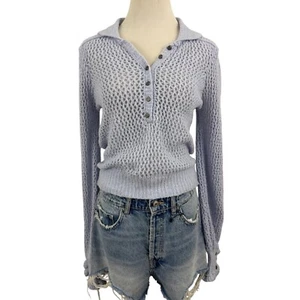 We The Free People Sweater Women's Small Snowdrift Peri Ice Recycled Knit Purple - Picture 1 of 13