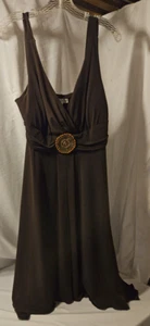 NWT Dark Rich Brown Sleeveless Party Dress Size 16 - Picture 1 of 6