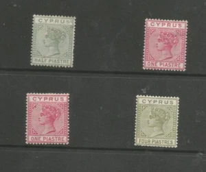 CYPRUS SG31,33(2) & 35a Victorian quartet mounted mint cat £66 - Picture 1 of 2