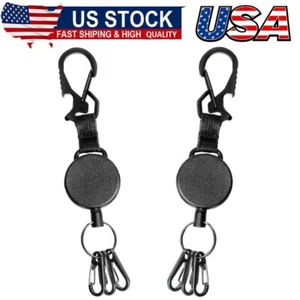 Retractable Keychain Heavy Duty - Retractable Key Holder Key Ring with Carabiner - Picture 1 of 8