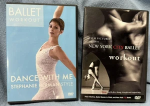 Lot 2 New York City NYCB Ballet Workout Stephanie Herman Dance w/Me Fitness EUC - Picture 1 of 7