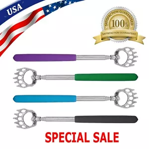 Back Scratcher Bear Claw Telescopic Metal Extendable Back Massager Gift Steel US - Picture 1 of 8