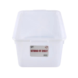 4 x 20L Clear Plastic Storage Box Stackable Container Organizer Kitchen Wardrobe - Picture 1 of 2