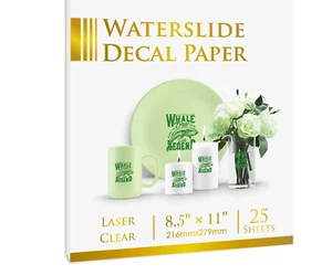 Premium CLEAR Waterslide Transfer Paper for Laser Printer 40PK Water Slide Decal - Picture 1 of 8
