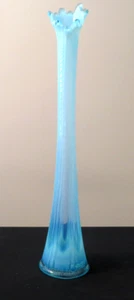 Vintage Fostoria Blue Heirloom Swung 18 1/2" Vase Exc Condition 1960's - Picture 1 of 12