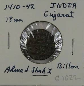 C1022 India, Billon Tanka, 1410-42 D - Picture 1 of 4
