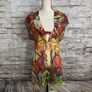Becca by Rebecca virtue Colorful Sheer Cover Up Tunic Size XS/S Discount Ship - Picture 1 of 9