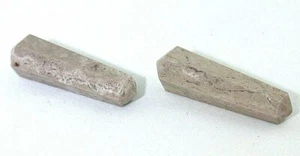 Two Natural 1 Inch Gray Jasper Double Terminated Point Crystal Gem ES9066 - Picture 1 of 2