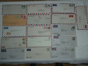LOT OF 16 VINTAGE 1950'S COMMERCIAL MERCK AIR MAIL COVERS POSTAGE ASIA AUSTRALIA - Picture 1 of 5