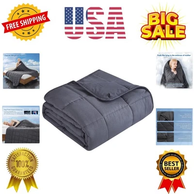 Manta con peso para adultos 20 libras, 60" x 80" tamaño queen enfriamiento suave pesado B... Foto 1 de 4