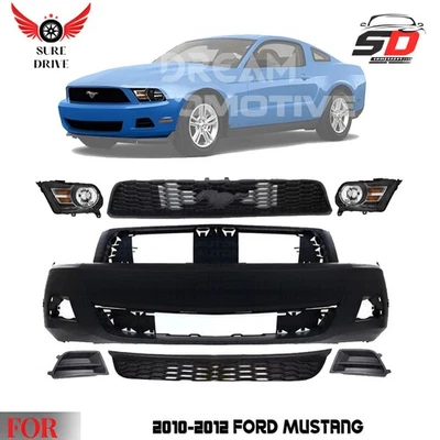Front Bumper Cover Fascia & Grille Assembly Kit For 2010-2012 Ford Mustang Foto 1 de 4