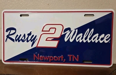 No. 2 Nascar Driver Booster License Plate Metal Rusty Wallace NEWPORT, TN NOS - Image 1 of 2