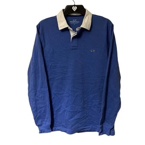 Vineyard Vines Rugby Shirt Mens Small Blue Long Sleeve Polo Cotton - Picture 1 of 15