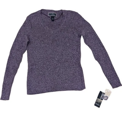 Suéter Karen Scott Pequeño Púrpura Tejido 100% Algodón Talla PP Foto 1 de 4
