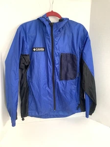 Columbia Packable Windbreaker Regenjacke dunkelblau Reißverschluss versteckte Kapuze Large - Bild 1 von 8