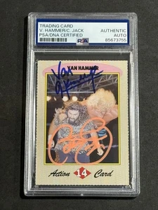CACTUS JACK & VAN HAMMER 1992 WCW MAGAZINE SIGNED AUTOGRAPHED CARD PSA/DNA - Picture 1 of 2