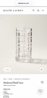 Jarrón pequeño a cuadros Hudson Ralph Lauren decoración del hogar Foto 1 de 4