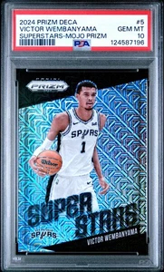 2024-25 Prizm Deca Victor Wembanyama #5 Superstars Mojo Prizm /25 PSA 10 - Picture 1 of 2