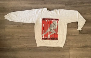 Rare Vintage Bolingbrook Big Graphic Logo Crewneck Sweater Mens XL Heather White - Bild 1 von 17