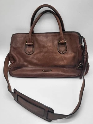 FRYE Jamie Cartera Cuero Marrón Doble Asa Viaje Bolso de Trabajo Cartera Foto 1 de 4