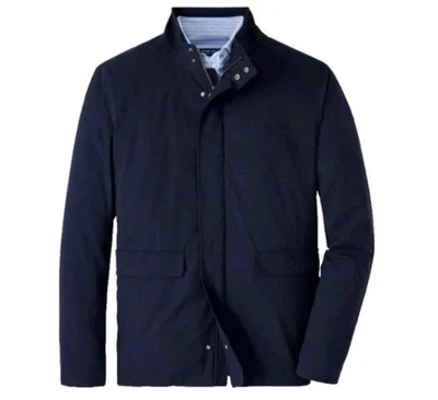 $1,100 Peter Millar M Excursionist Flex City Coat Navy Wool Blend - Image 1 of 4
