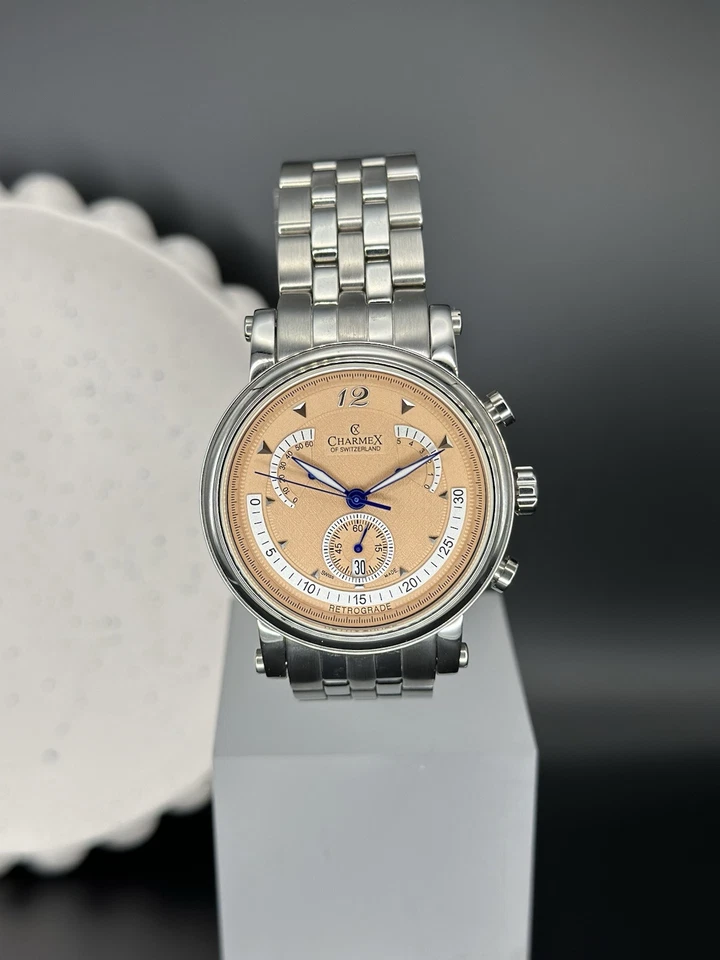 Charmex Of Switzerland relógio masculino, cronógrafo, cristal de safira movimento suíço - Imagem 1 de 4