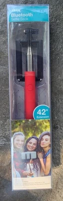 New Vivitar Selfie Stick Bluetooth 42”. Red - Image 1 of 4
