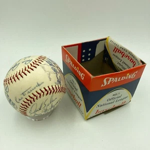 1969 Chicago Cubs Team Signed Vintage National League Baseball Ernie Banks JSA - Picture 1 of 10