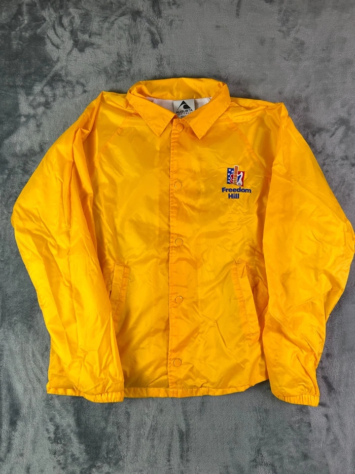 Vintage Freedom Hill Yellow Coaches Windbreaker Jacket M Augusta USA Patch 80s - Image 1 of 4