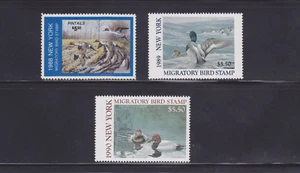 State Hunting/Fishing Revenues - NY - 1988-90 Duck Stamps - 3 Different - MNH - Picture 1 of 1