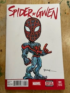 SPIDER GWEN #001 variant sketch cover comic w/ orig art by RAK MORALES SPIDERMAN - Picture 1 of 3