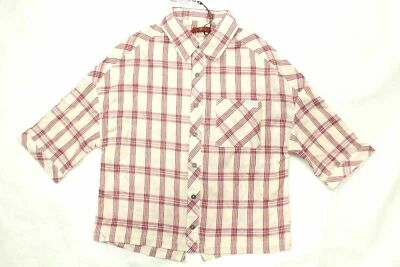 7 For All Mankind Kids Ivory And Red Shirt Plaids Drop Shoulder Size 12 - Изображение 1 из 4