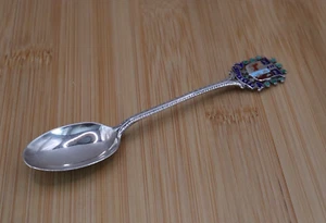 Cuchara de recuerdo vintage 1957 plata esterlina Killarney Irlanda esmalte cresta 13,3 g - Imagen 1 de 3