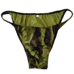 K377 P Herren String Bikini schmale Taille konturiert Tasche bedruckt Schwimmstoff - Bild 1 von 23