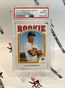 Julio Rodriguez Topps Heritage Rookie Performers 2022 RC PSA 10 - Bild 1 von 2