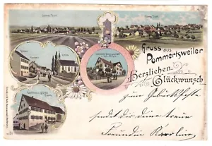 Pommertsweiler bei Abtsgmünd zw. Ellwangen u. Aalen Dorf Gasth. u. Geschäft 1901 - Bild 1 von 2