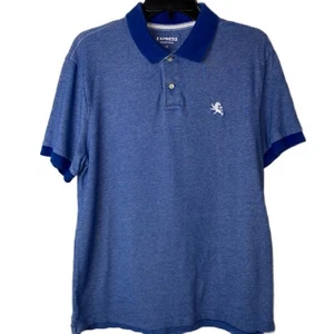 Express Pique Polo Stretch Shirt Mens Size Large Blue Short Sleeve - Picture 1 of 7