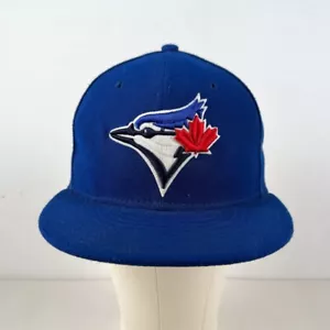 Toronto Blue Jays Hat Cap Fitted 7 Blue New Era MLB Baseball USA Made 59Fifty - Picture 1 of 11